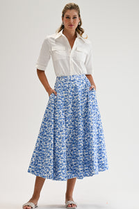 Wyatt Wylde - Mira Skirt - Blue Floral