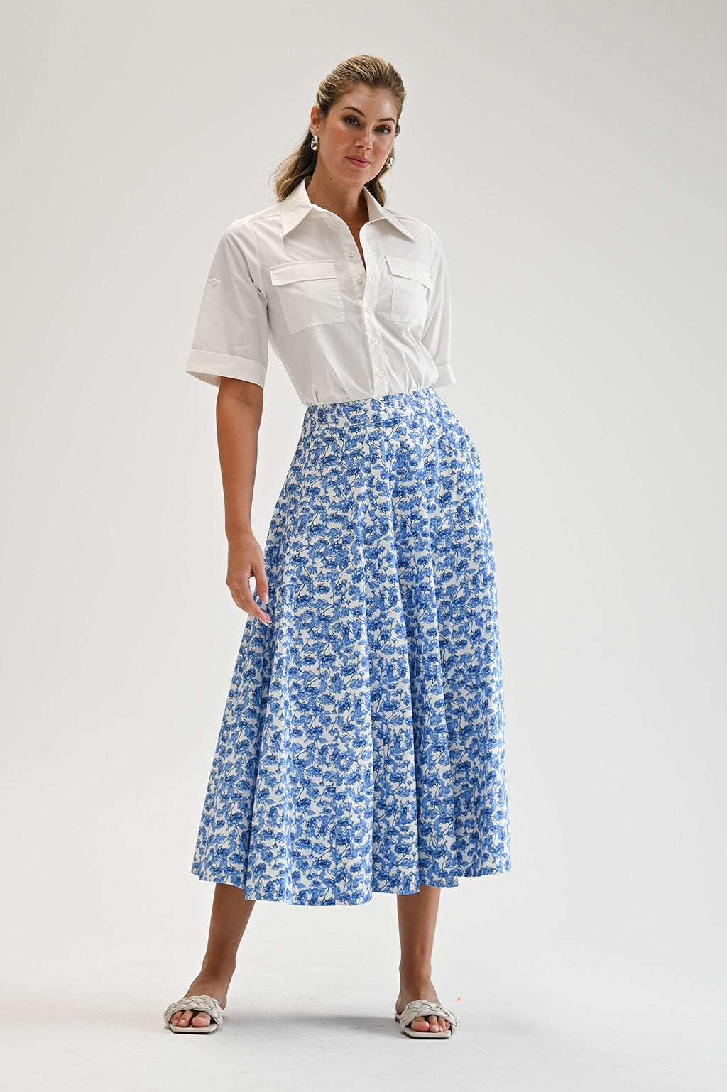 Wyatt Wylde - Mira Skirt - Blue Floral