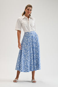 Wyatt Wylde - Mira Skirt - Blue Floral