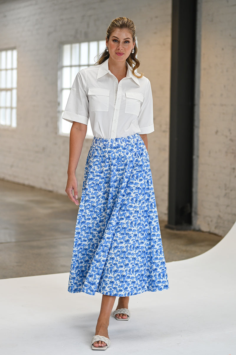 Wyatt Wylde - Mira Skirt - Blue Floral