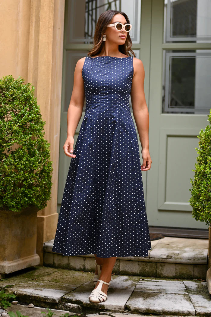 Wyatt Wylde - Orson Dress - Navy Spot