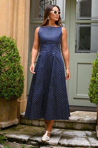Wyatt Wylde - Orson Dress - Navy Spot