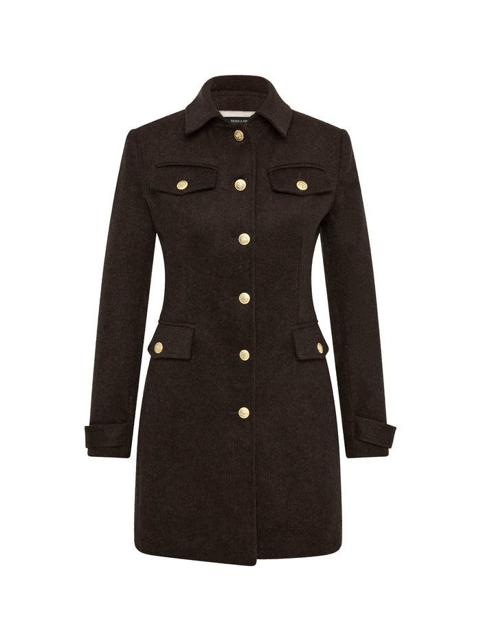 Moss & Spy Delta Jacket - Chocolate - detail