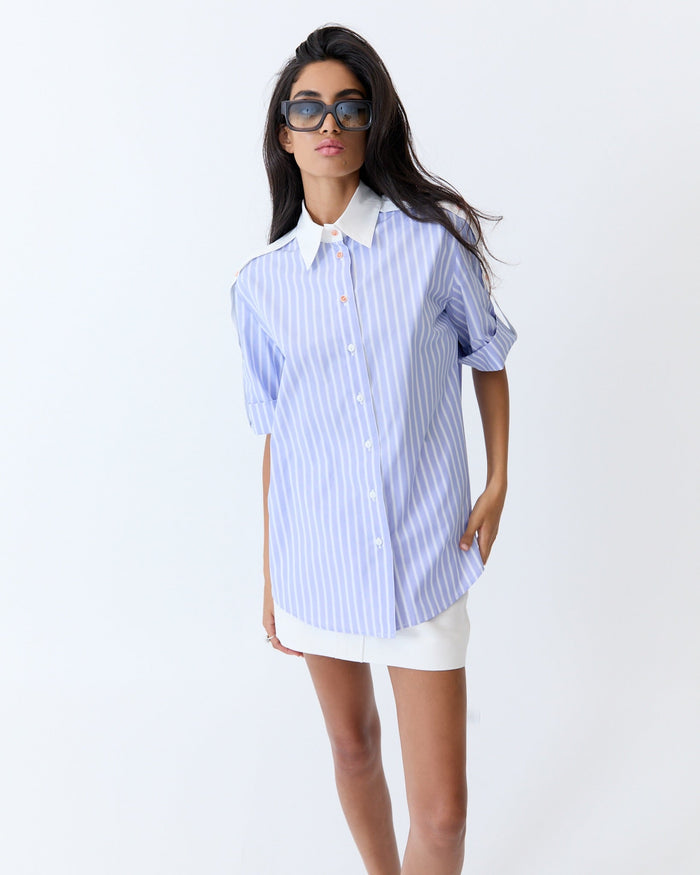 Eder by Anna Bellini Shirt in Blue White Stripe