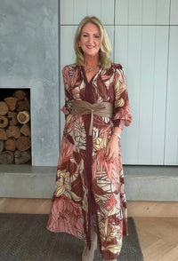 Once Was - Liliana Cotton Silk Printed Maxi Dress in Cathedral Botanic