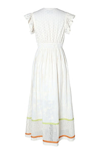 Emily Lovelock Madeline Broderie Anglaise Dress in ivory - side view