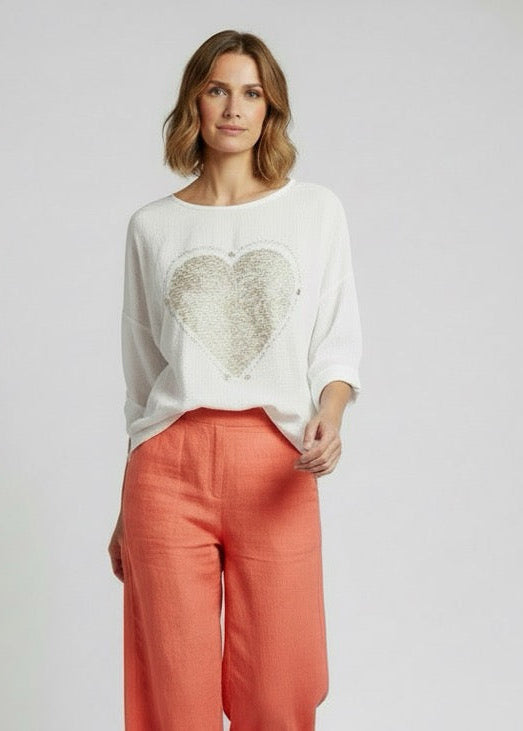 Etalia - Amore Print Top - Bianco