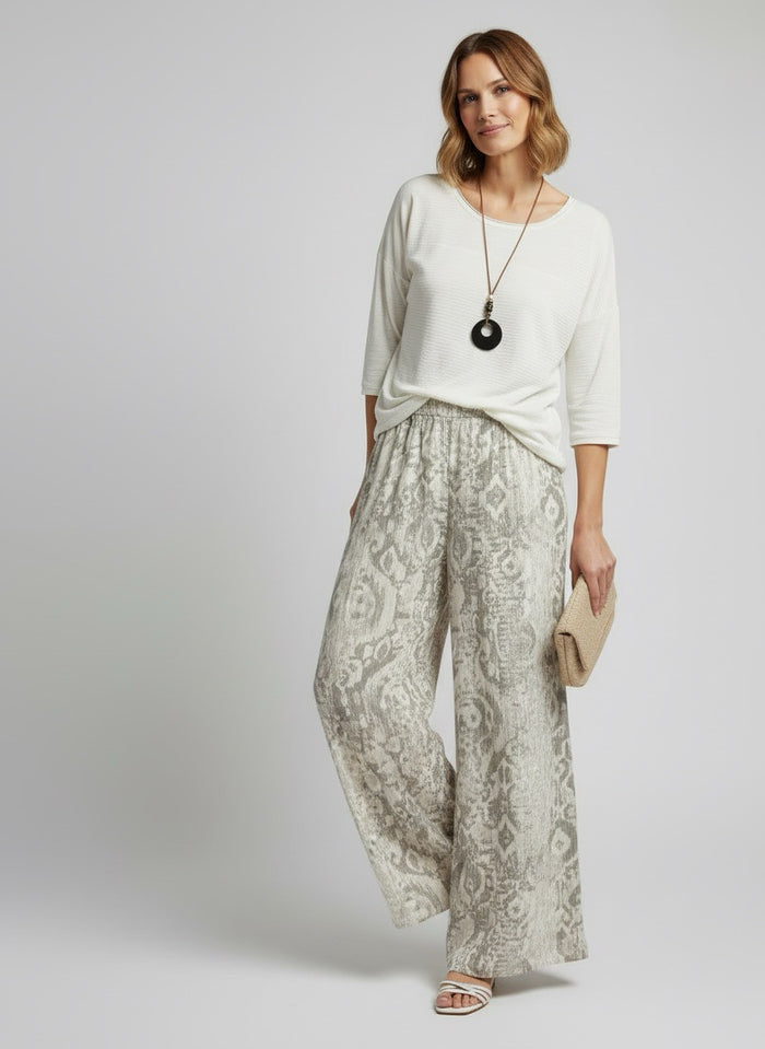 Etalia - Amalfi Linen Pant - Taupe/Sand