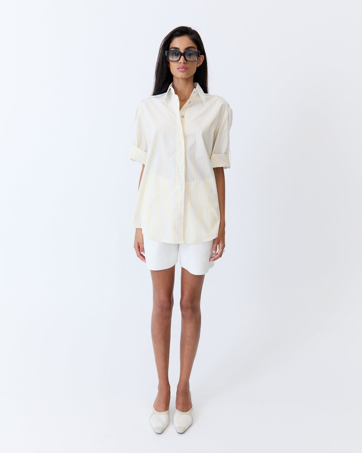 Eder by Anna Bellini Shirt in Butter Stripe - front