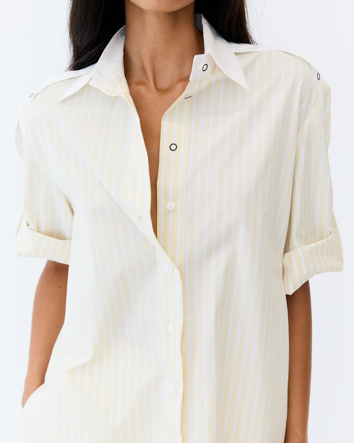 Eder by Anna Bellini Shirt in Butter Stripe - back