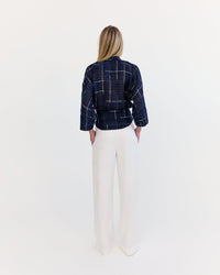 Eder by Anna Marlene Pant in ivory silk wool
