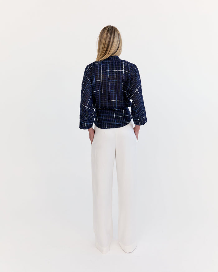 Eder by Anna Marlene Pant in ivory silk wool