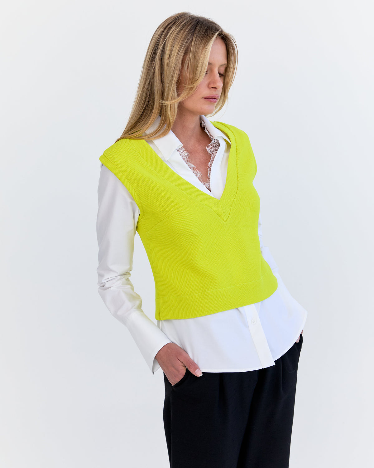 Eder by Anna Astrid knit vest in citrus
