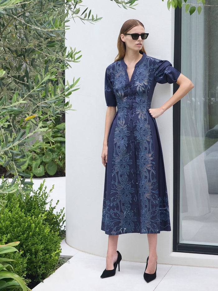 Moss & Spy Edwina Shirt Dress in Navy
