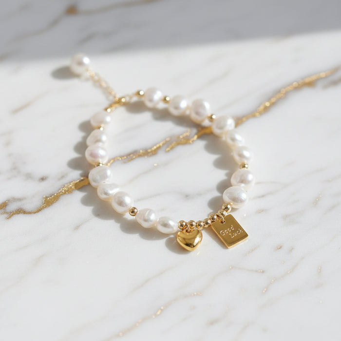 Love Letter Freshwater Pearl Copper Bracelet