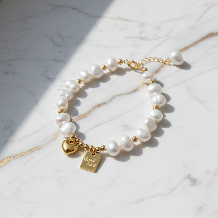 Love Letter Freshwater Pearl Copper Bracelet