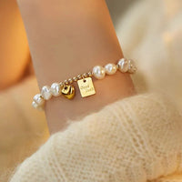 Love Letter Freshwater Pearl Copper Bracelet