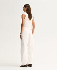 Elka Collective Mayfield Denim Pant ivory - wide leg detail