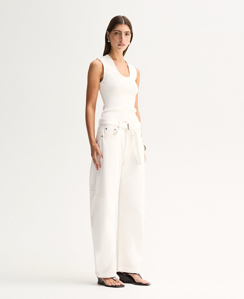 Elka Collective Mayfield Denim Pant ivory - side view