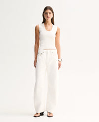 Elka Collective Mayfield Denim Pant ivory - back view