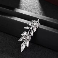 Silver Tree Leaf Brooch Pin