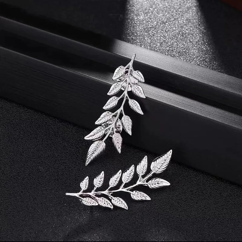 Silver Tree Leaf Brooch Pin