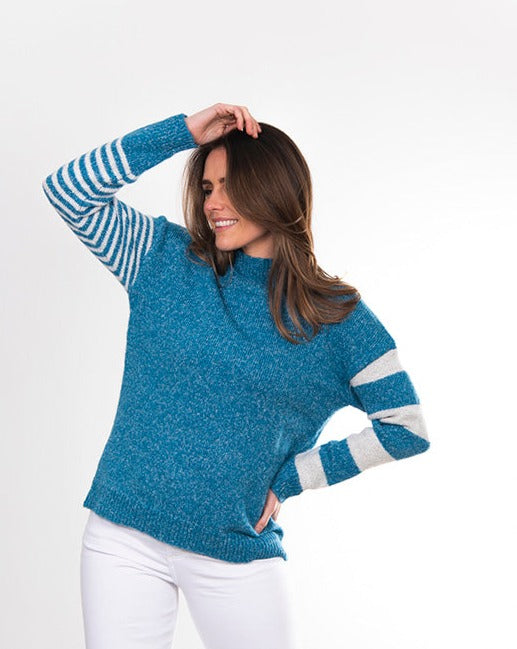 Striped Sleeve Pullover