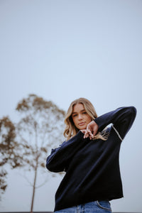 Hand Stitched Trim Sweater