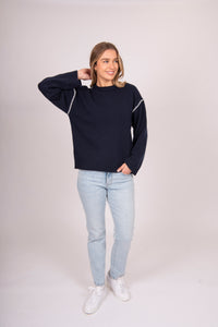 Hand Stitched Trim Sweater