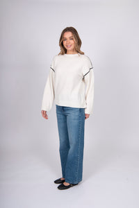 Hand Stitched Trim Sweater