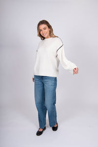 Hand Stitched Trim Sweater