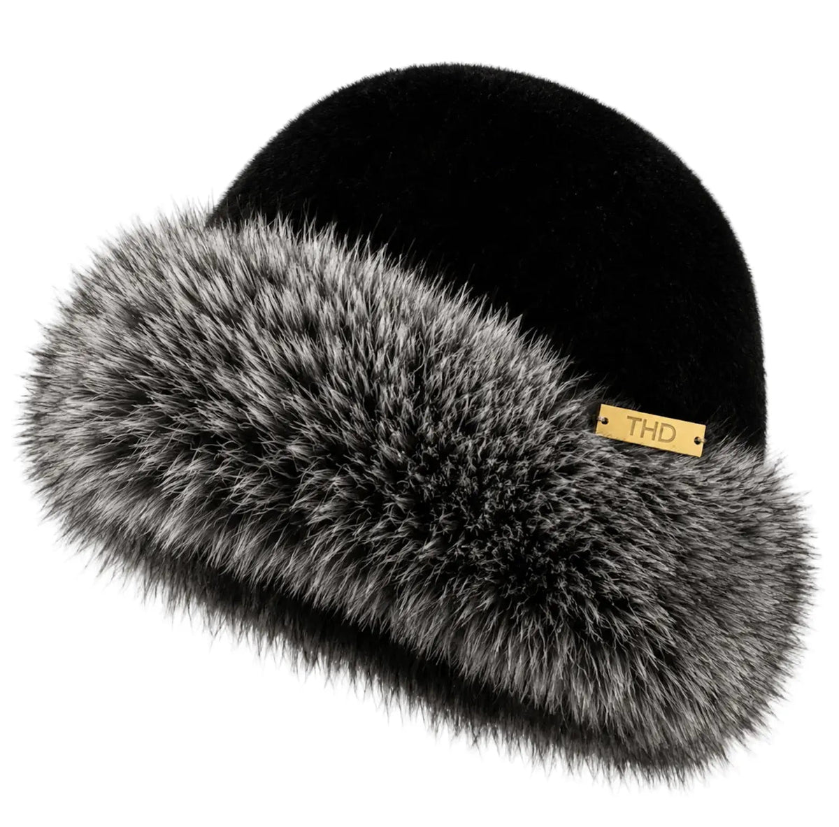 Faux Fur Peruvian Hat - Black & White