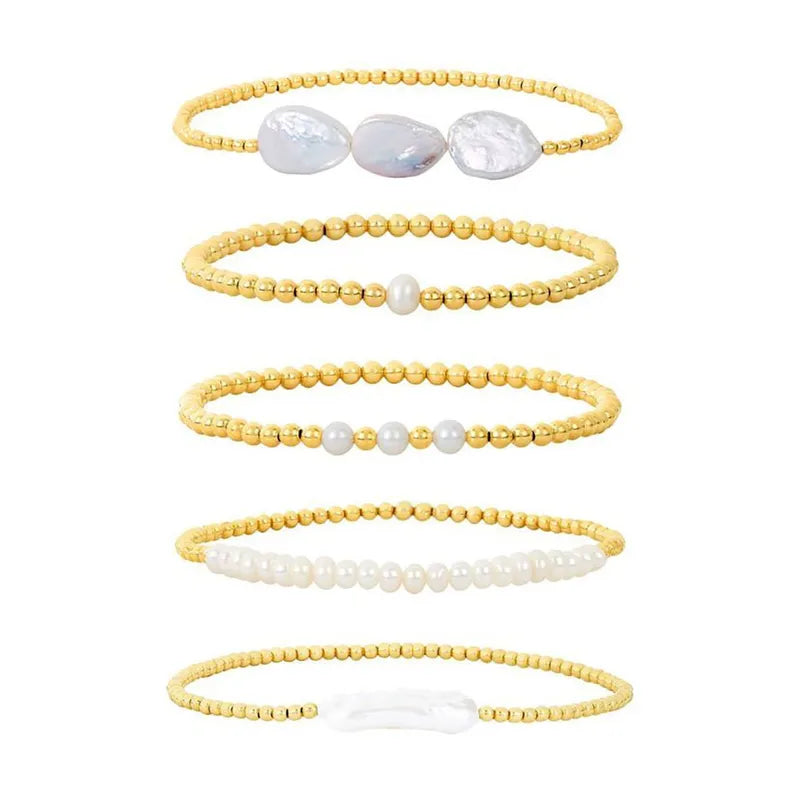Plain Gold Beaded Bracelet
