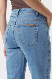 Kireina Freya Jean Scallop Seam 70s Blue hem