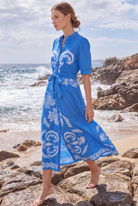 Lola Coast Maxi Dress in Jewel Capri Blue