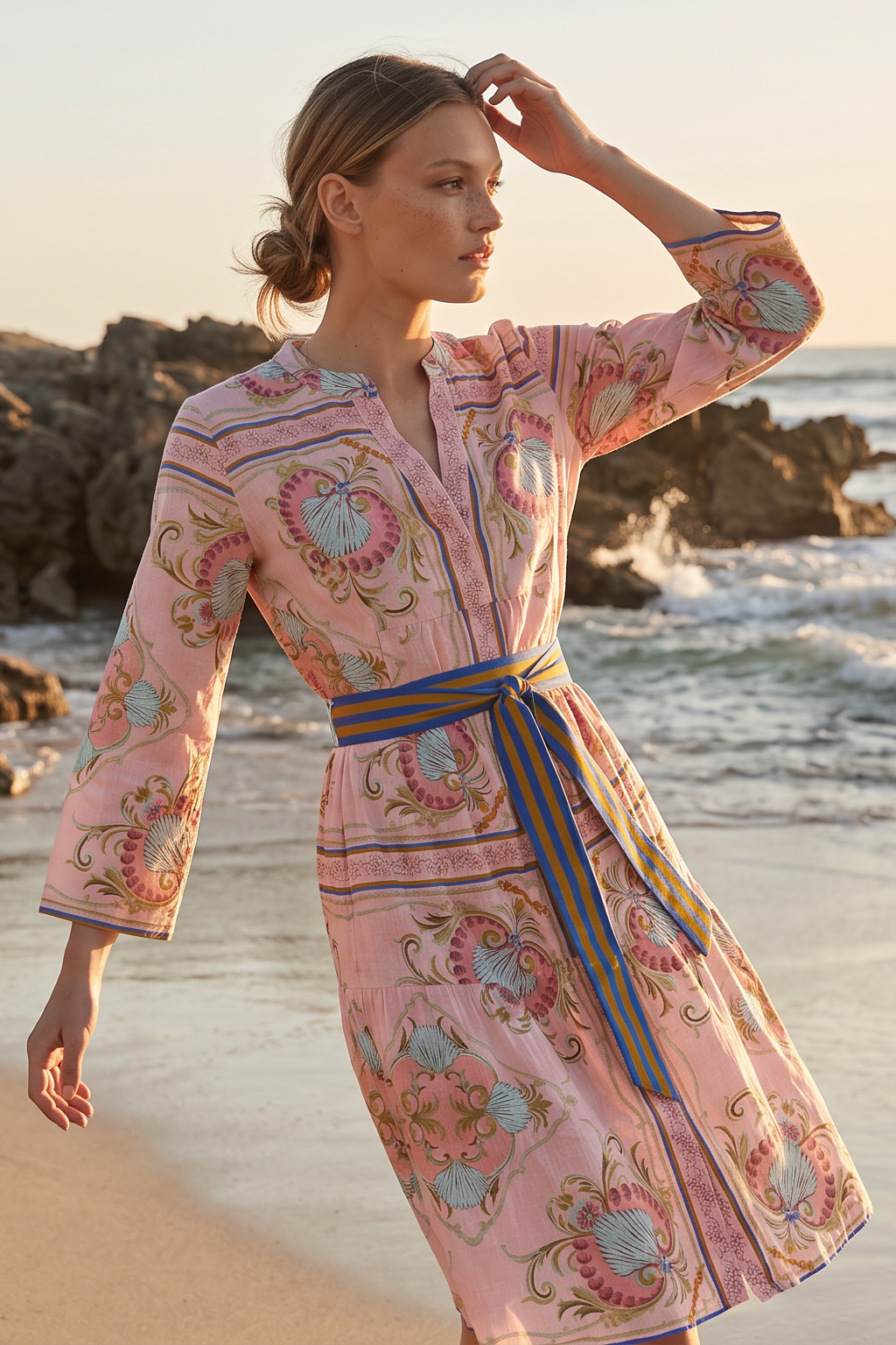 Lola Morocco Midi Dress - Neptune Pink
