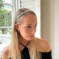 Tania Hird Crystals 2 Layers Statement Headband - Silver