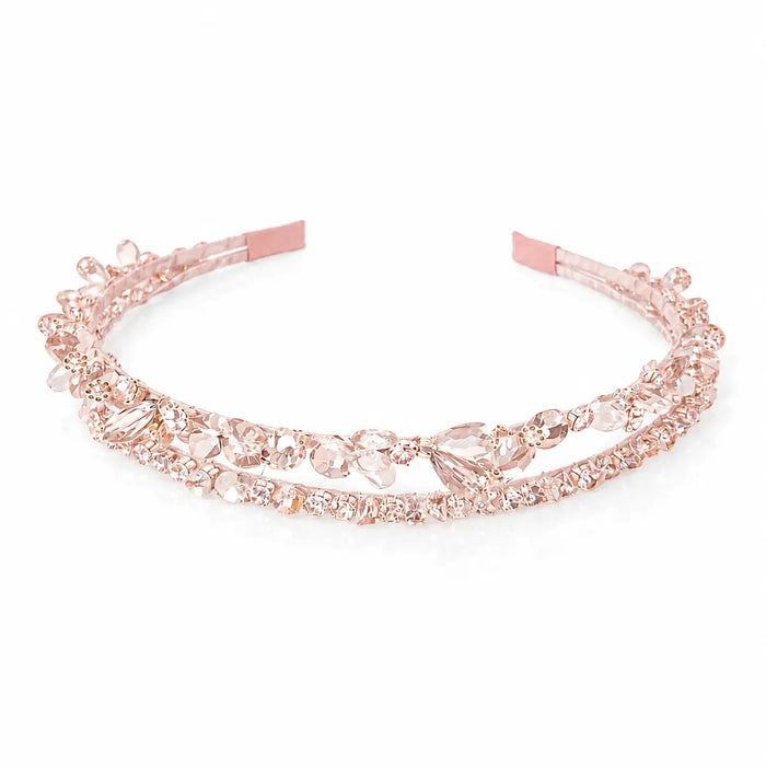 Tania Hird Crystals 2 Layers Statement Headband - Pink