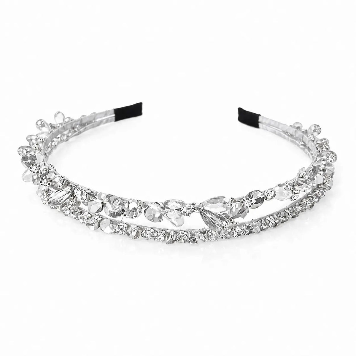 Tania Hird Crystals 2 Layers Statement Headband - Silver