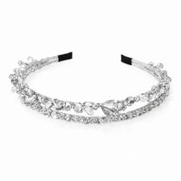 Tania Hird Crystals 2 Layers Statement Headband - Silver