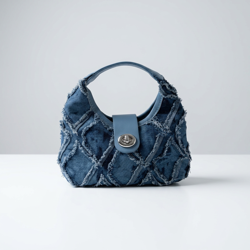 Zoe Clare - Fringed Denim Mini Bag - Blue