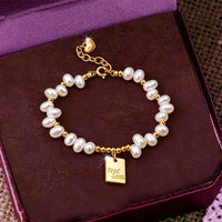 Good Luck Freshwater Pearl Copper Bracelet
