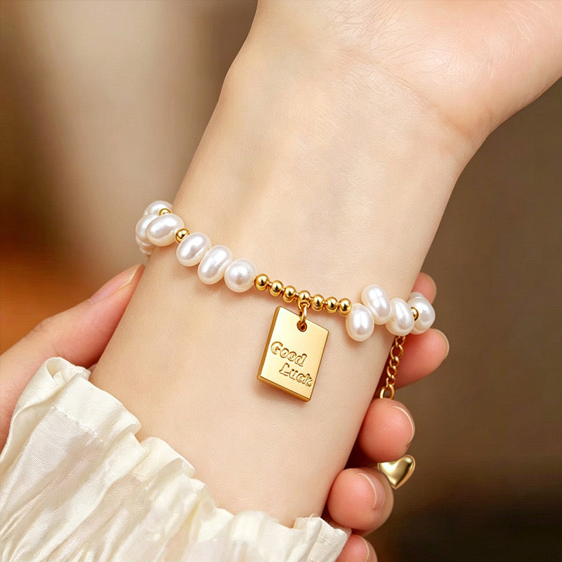Good Luck Freshwater Pearl Copper Bracelet