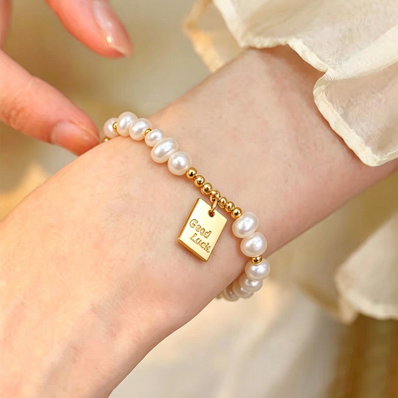 Good Luck Freshwater Pearl Copper Bracelet
