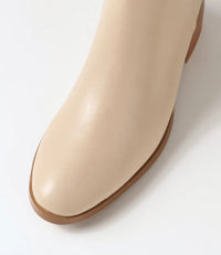 Django & Juliette Tetley Leather Stretch Boot Cream