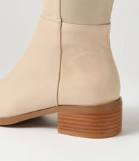 Django & Juliette Tetley Leather Stretch Boot Cream