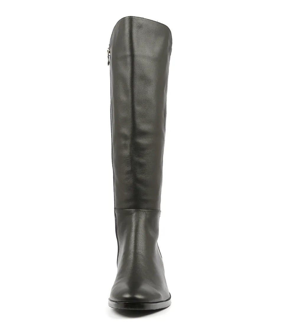 Django & Juliette Tetley Leather Stretch Boot Black