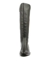 Django & Juliette Tetley Leather Stretch Boot Black
