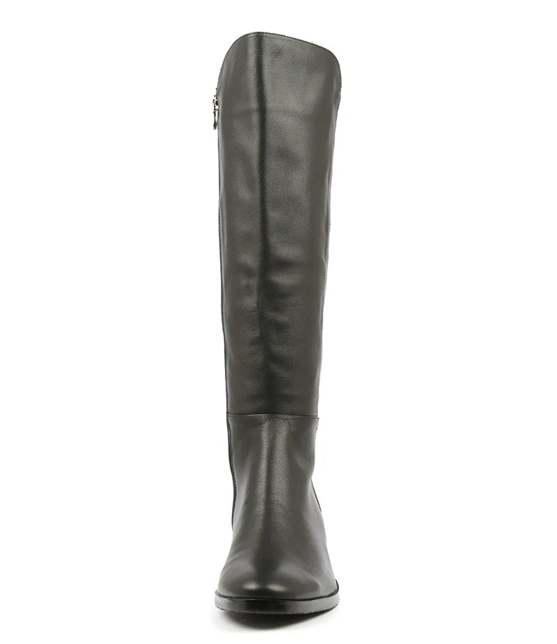 Django & Juliette Tetley Leather Stretch Boot Black