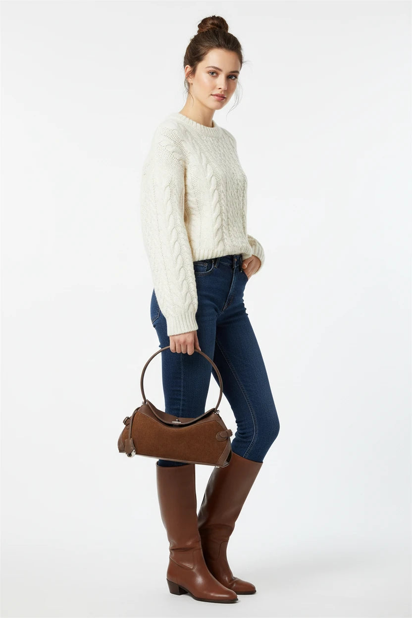 St Margaux Suede Leather Bag